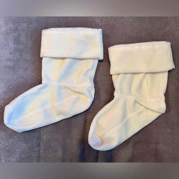 Hunter Short Boot Cream Fleece Welly Socks Womens Size ML (8-10) - Picture 3 of 4